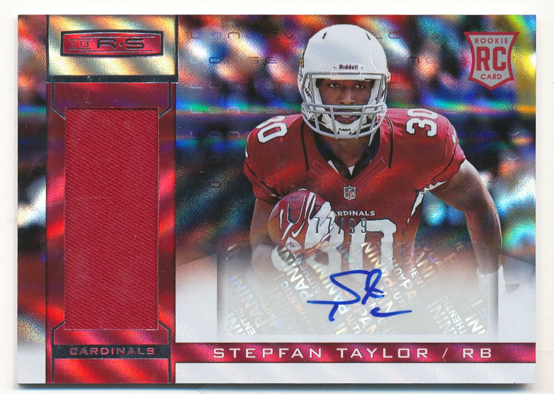 2013 Rookies and Stars Rookie Jersey Autographs Longevity #233 Stepfan Taylor