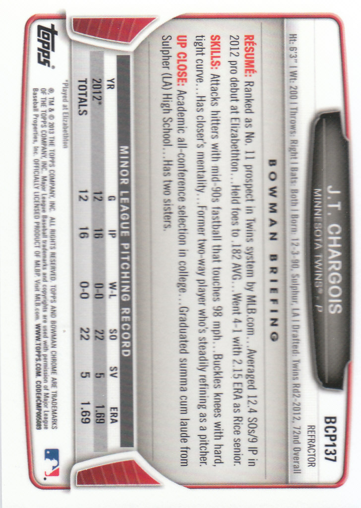 2013 Bowman Chrome Baseball Part 4 - Picture 89 of 316