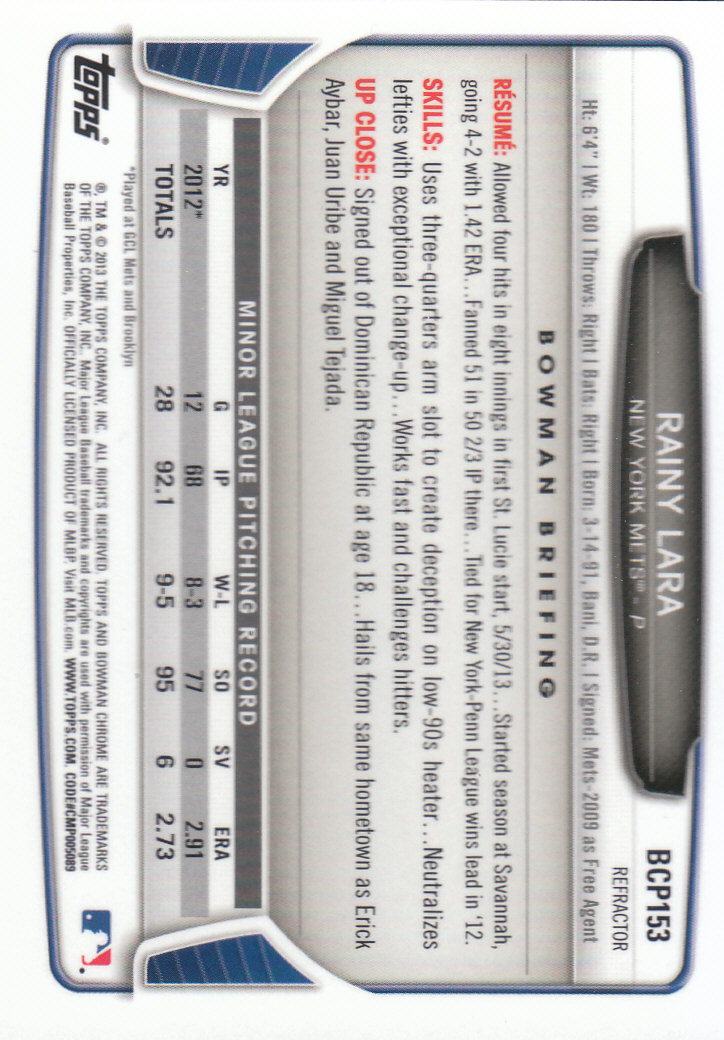 2013 Bowman Chrome Baseball Part 4 - Picture 104 of 316