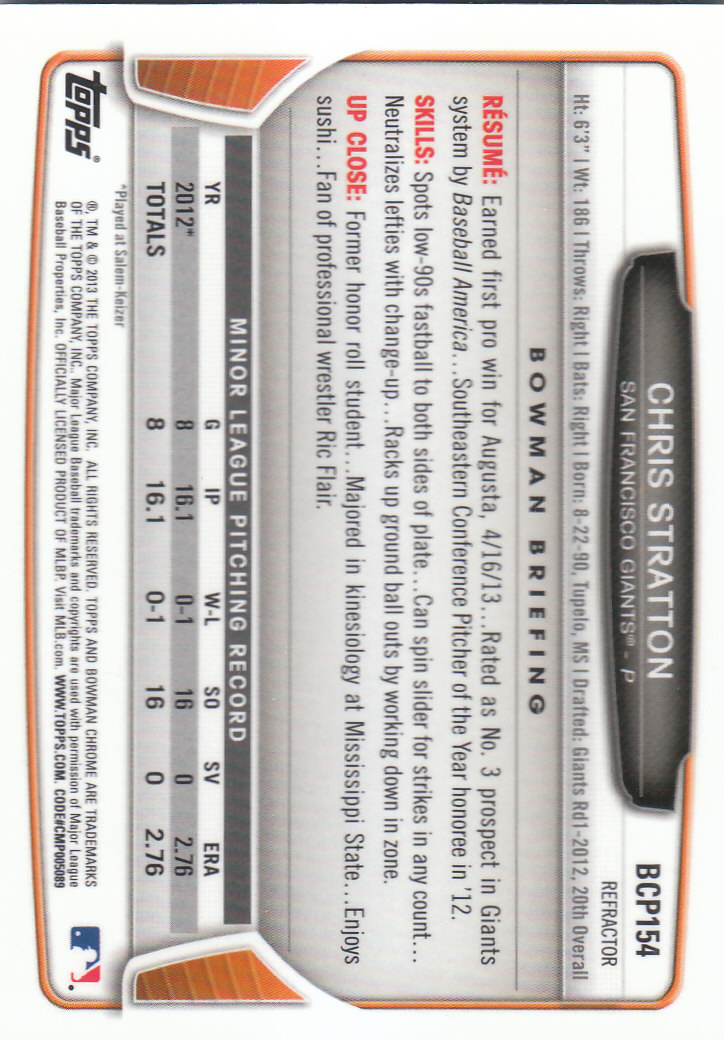 2013 Bowman Chrome Baseball Part 4 - Picture 106 of 316