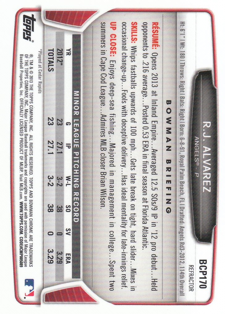 2013 Bowman Chrome Baseball Part 4 - Picture 116 of 316