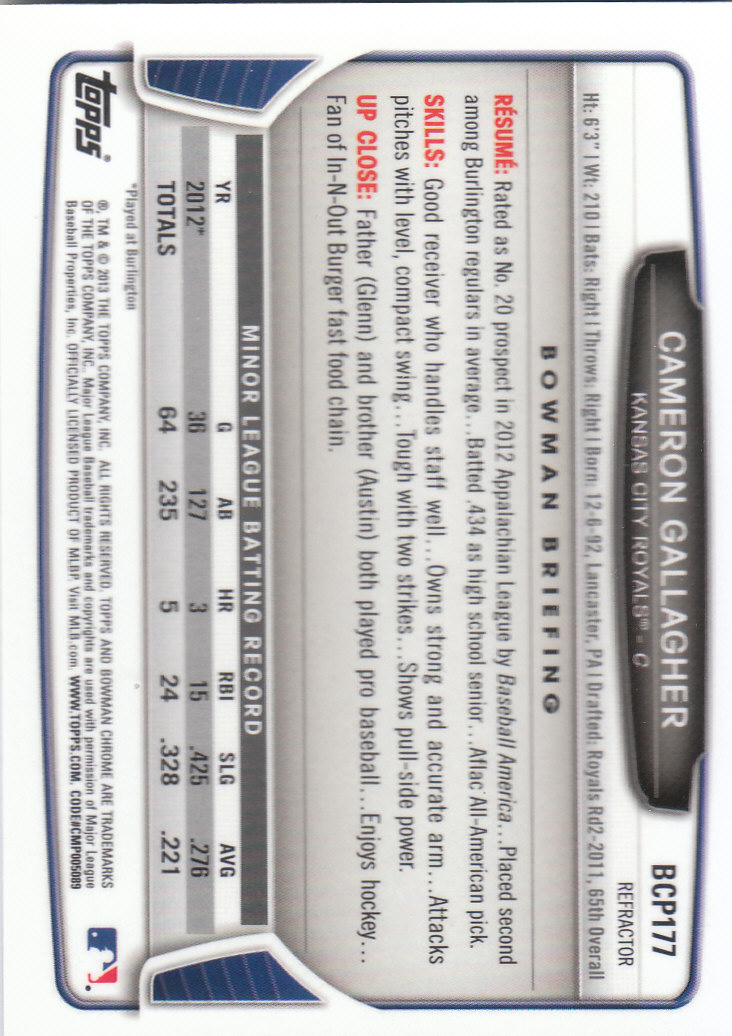 2013 Bowman Chrome Baseball Part 4 - Picture 119 of 316