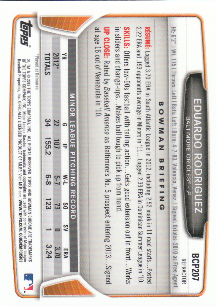 2013 Bowman Chrome Baseball Part 4 - Picture 136 of 316