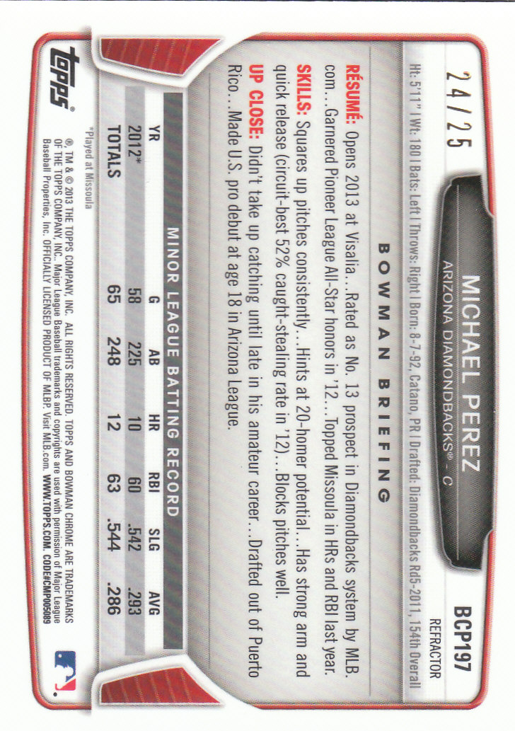 2013 Bowman Chrome Baseball Part 4 - Picture 172 of 316