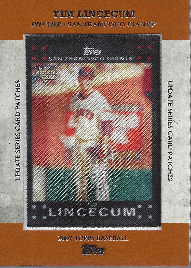 2013 Topps Update Rookie Commemorative Patches #11 Tim Lincecum