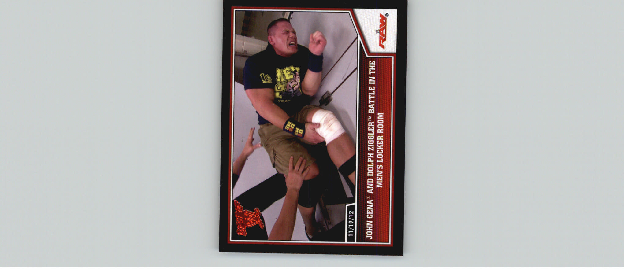 2013 Topps Best of WWE #65 John Cena and Dolph Ziggler Battle in the Men's Locker Room