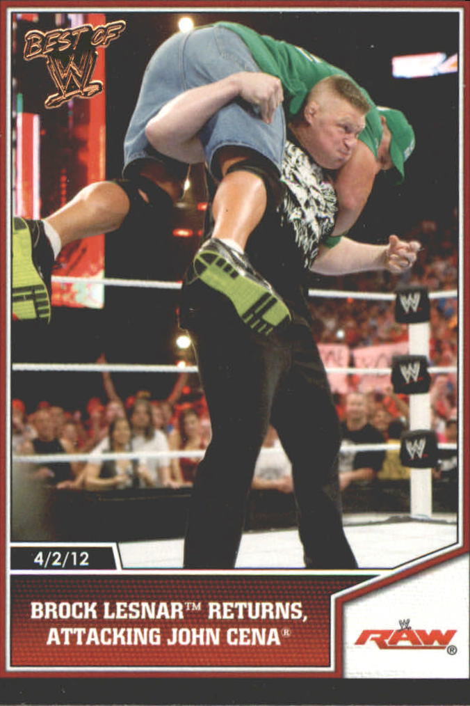 2013 Topps Best of WWE Bronze #2 Brock Lesnar Returns, Attacking John Cena