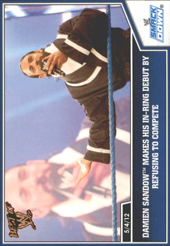 2013 Topps Best of WWE Bronze #12 Damien Sandow Makes his In-Ring Debut by Refusing to Compete
