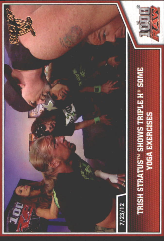 2013 Topps Best of WWE Bronze #29 Trish Stratus Shows Triple H some Yoga Exercises