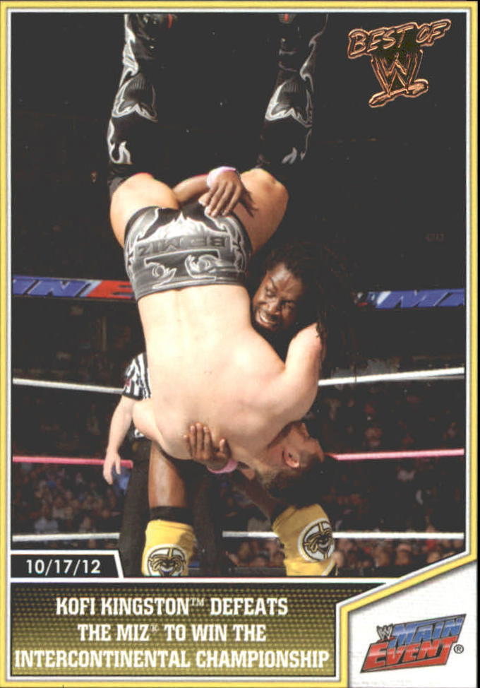 2013 Topps Best of WWE Bronze #53 Kofi Kingston Defeats The Miz to Win the Intercontinental Championship