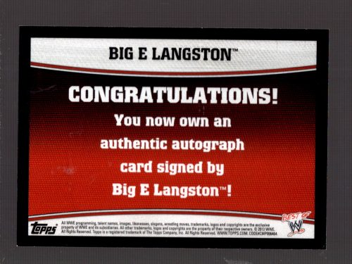 2013 Topps Best of WWE Autographs #NNO Big E Langston back image