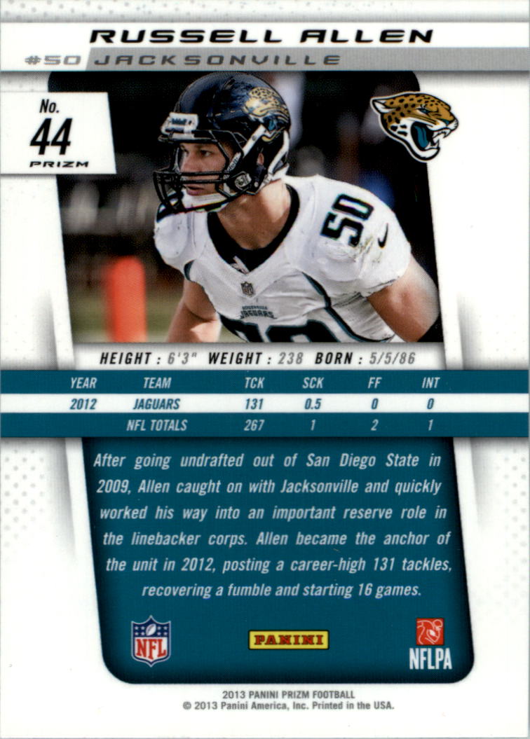 2013 Panini Prizm Prizms #44 Russell Allen back image