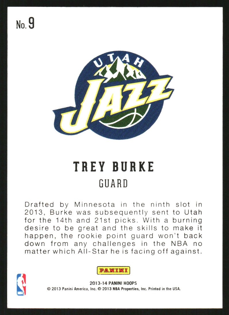 2013-14 Hoops Kobe All Rookie Team #9 Trey Burke back image