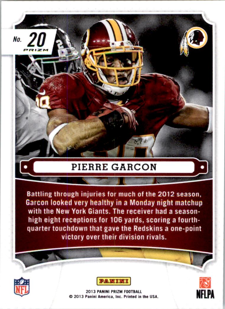 2013 Panini Prizm Monday Night Heroes Prizms Green #20 Pierre Garcon