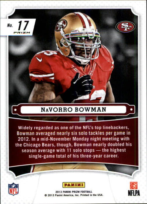2013 Panini Prizm Monday Night Heroes Prizms Blue #17 NaVorro Bowman