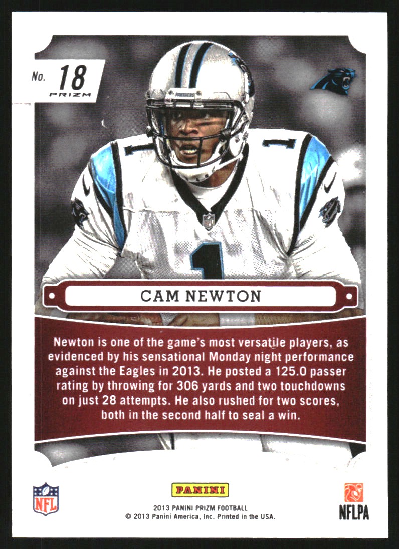 2013 Panini Prizm Monday Night Heroes Prizms Blue #18 Cam Newton