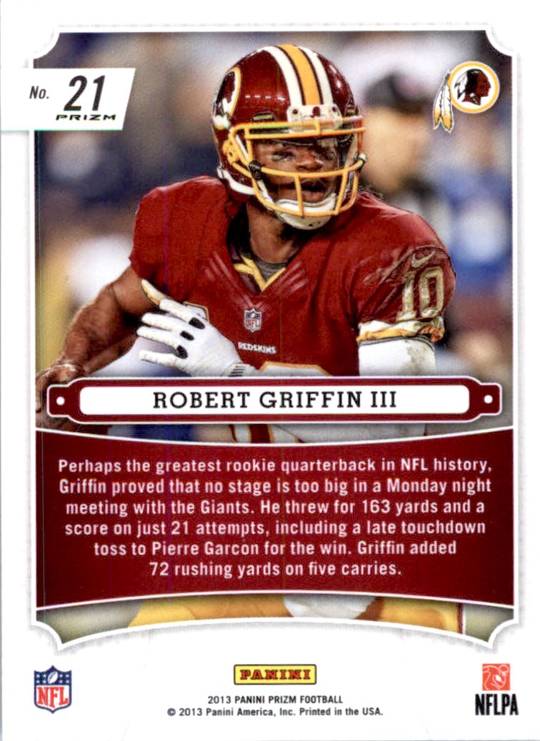 2013 Panini Prizm Monday Night Heroes Prizms Blue #21 Robert Griffin III