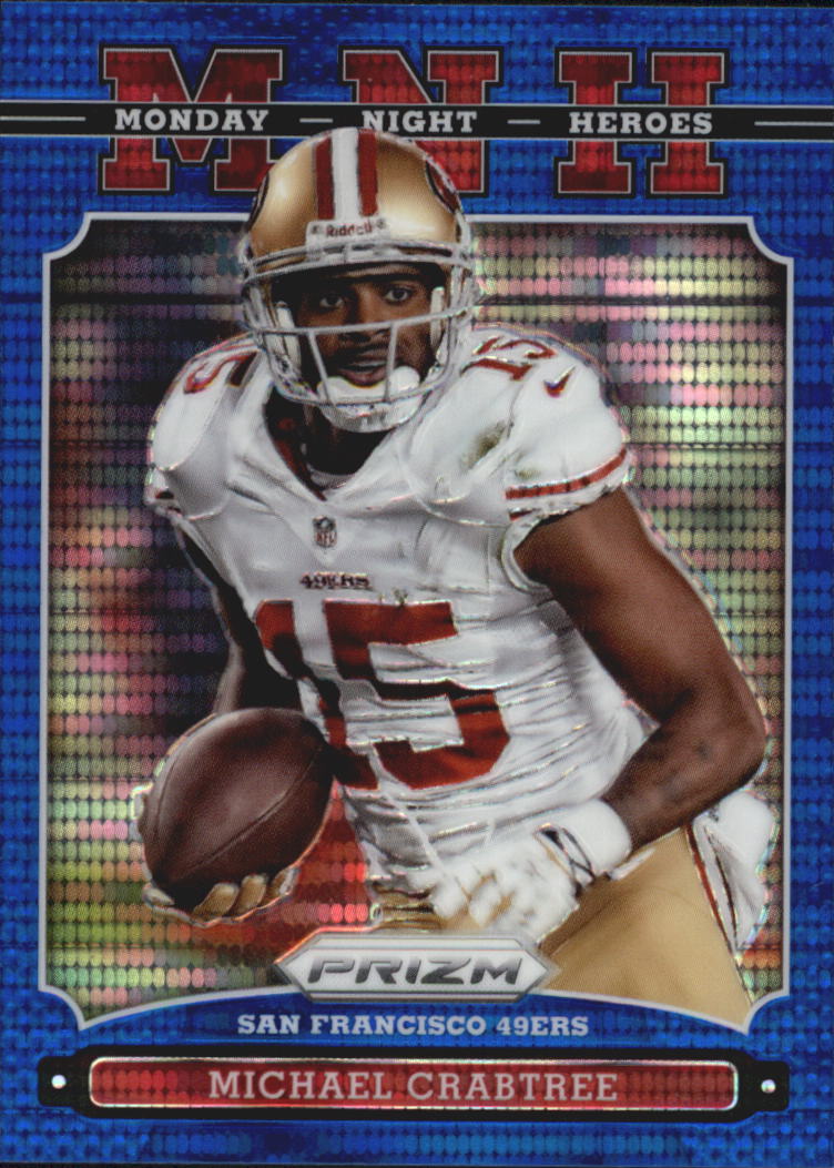 2013 Panini Prizm Monday Night Heroes Prizms Blue Pulsar #11 Michael Crabtree