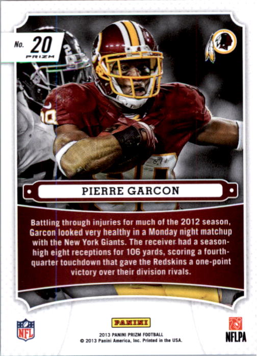 2013 Panini Prizm Monday Night Heroes Prizms Blue Pulsar #20 Pierre Garcon