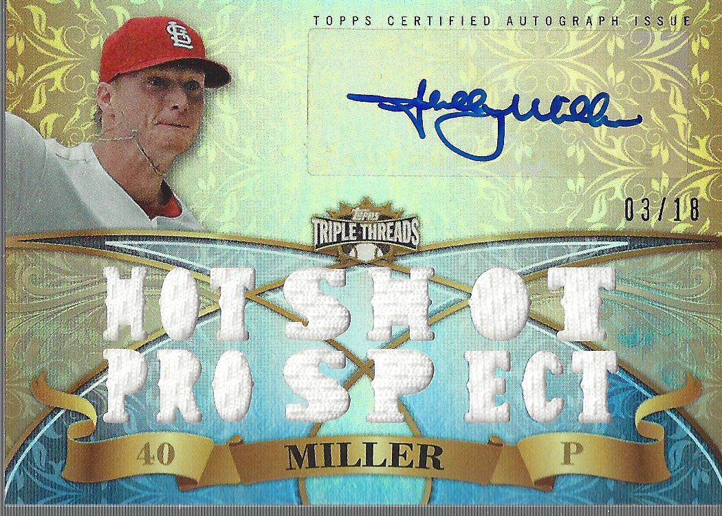 2013 Topps Triple Threads Relic Autographs #SMI1 Shelby Miller