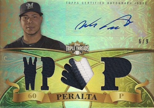 2013 Topps Triple Threads Relic Autographs Gold #WP3 Wily Peralta