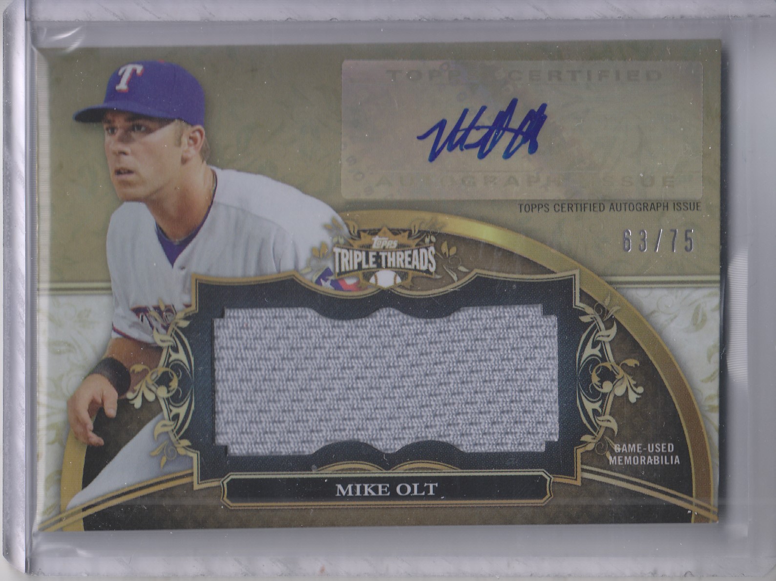2013 Topps Triple Threads Unity Relic Autographs Sepia #MO3 Mike Olt