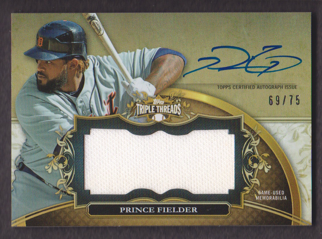 2013 Topps Triple Threads Unity Relic Autographs Sepia #PF Prince Fielder
