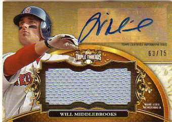 2013 Topps Triple Threads Unity Relic Autographs Sepia #WM4 Will Middlebrooks