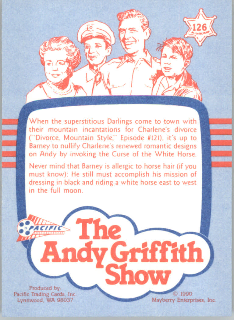 1990-91 Pacific Andy Griffith Show Complete Series #126 East to west! East to west! back image