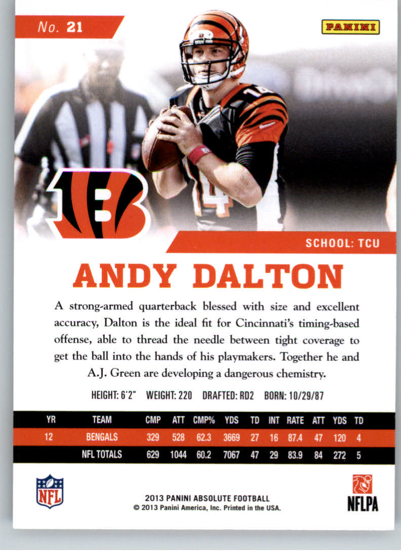 2013 Absolute Retail #21 Andy Dalton back image