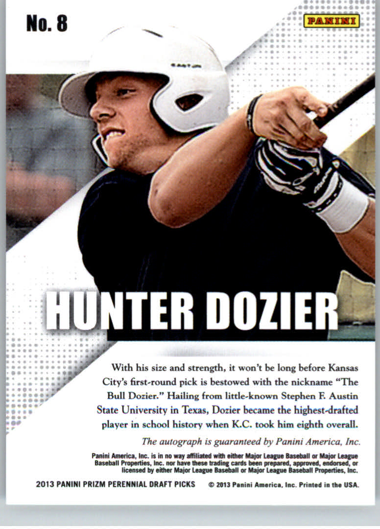 2013 Panini Prizm Perennial Draft Picks Prospect Signatures #8 Hunter Dozier back image