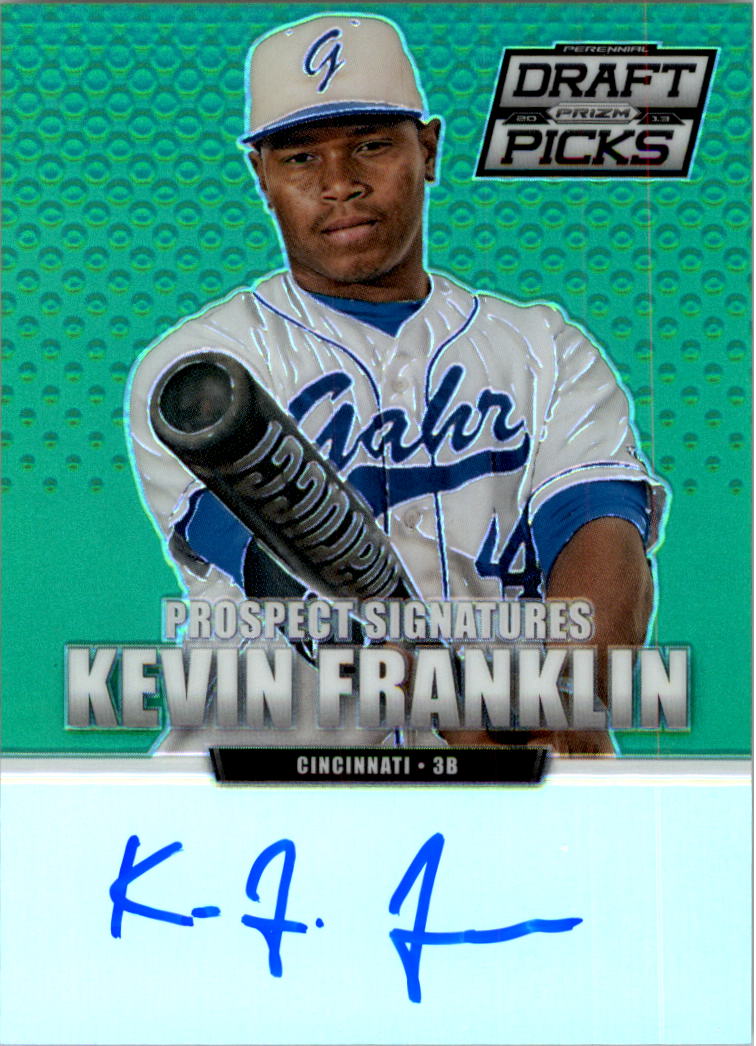 2013 Panini Prizm Perennial Draft Picks Prospect Signatures Green Prizms #50 Kevin Franklin