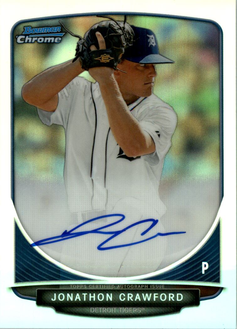 2013 Bowman Chrome Draft Draft Pick Autographs Refractors #JCR Jonathon Crawford
