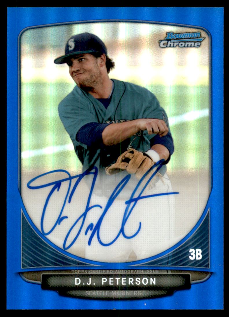 2013 Bowman Chrome Draft Draft Pick Autographs Blue Refractors #DP D.J. Peterson