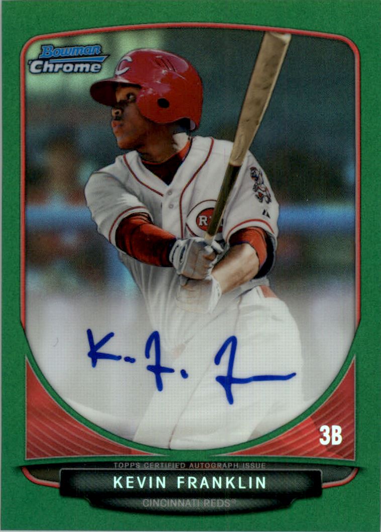 2013 Bowman Chrome Draft Draft Pick Autographs Green Refractors #KF Kevin Franklin