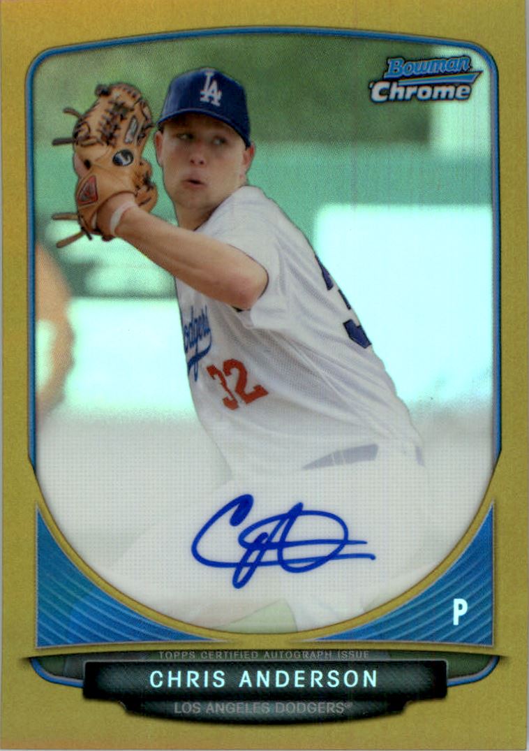 2013 Bowman Chrome Draft Draft Pick Autographs Gold Refractors #CA Chris Anderson