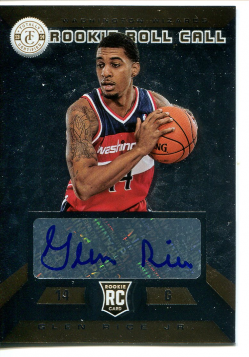 2013-14 Totally Certified Rookie Roll Call Autographs Gold #5 Glen Rice Jr.