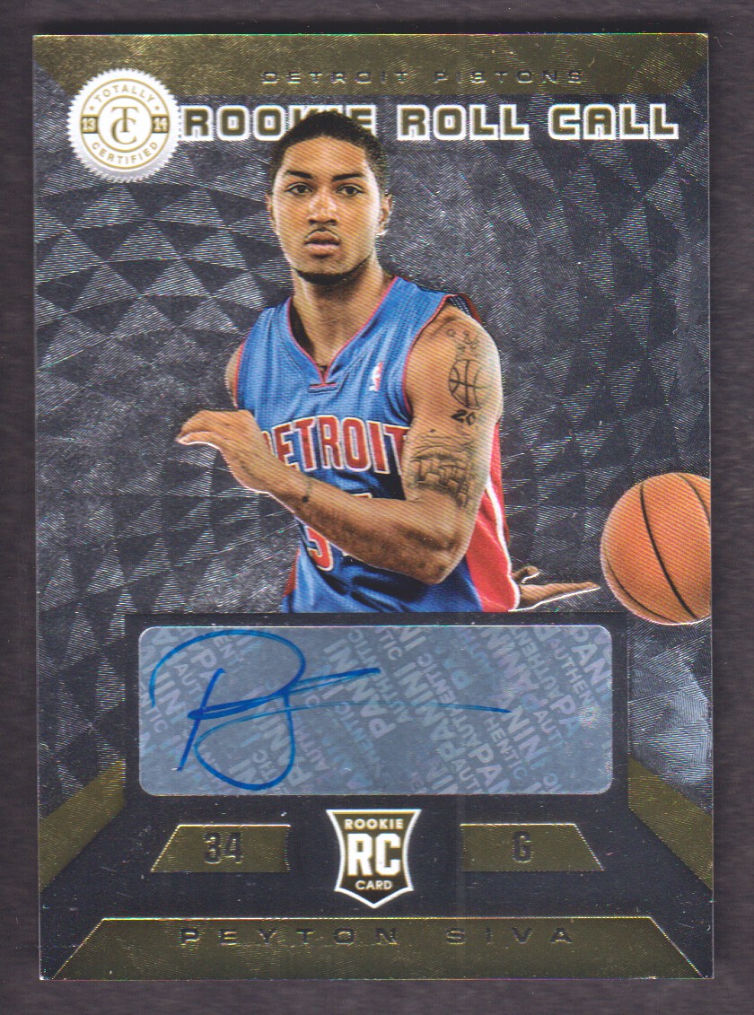 2013-14 Totally Certified Rookie Roll Call Autographs Gold #7 Peyton Siva
