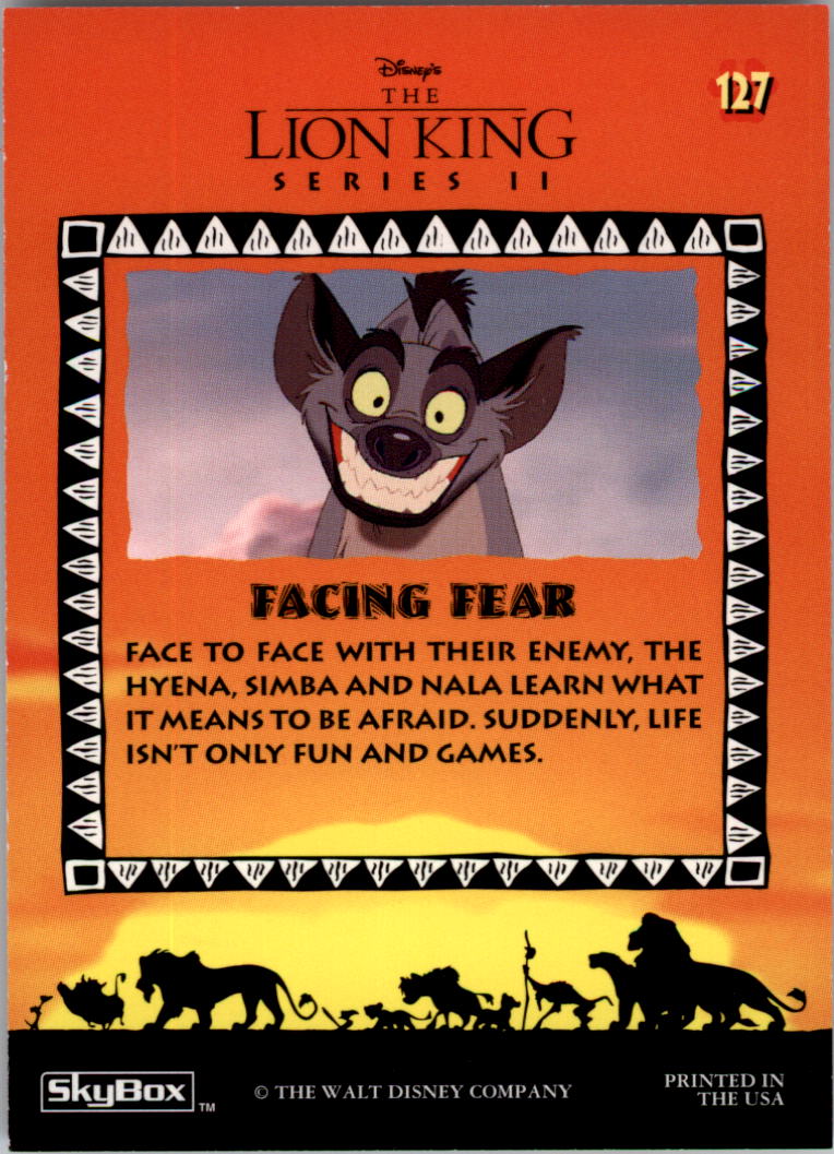 1994 SkyBox The Lion King #127 Facing Fear back image