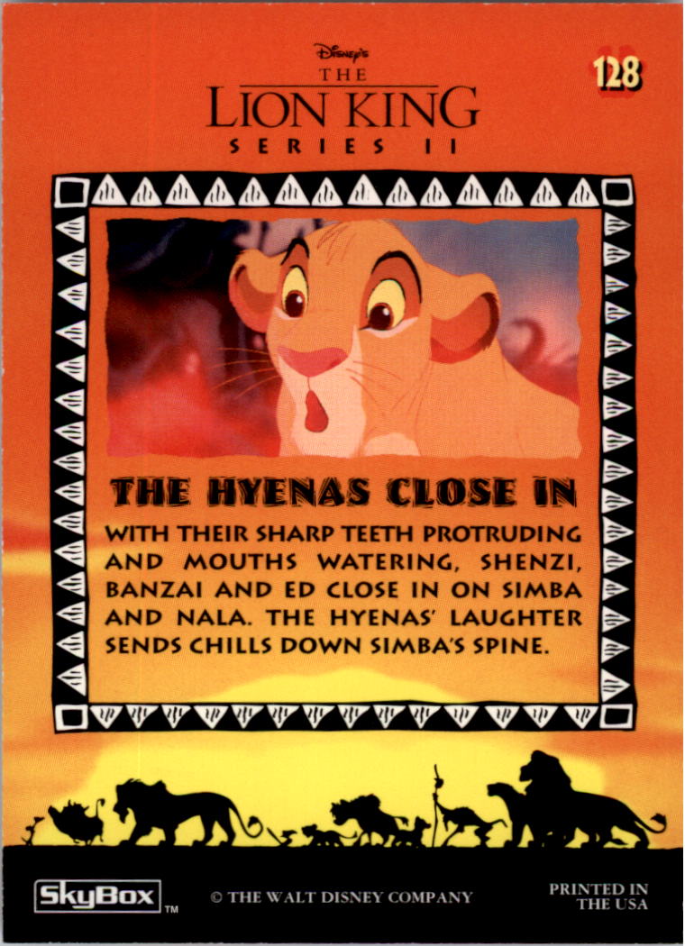 1994 SkyBox The Lion King #128 The Hyenas Close In back image