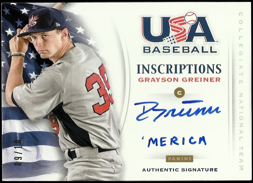 2013 USA Baseball Collegiate National Team Inscriptions #12 Grayson Greiner