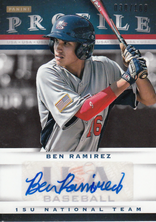 2013 USA Baseball 15U National Team Profile Signatures #13 Ben Ramirez
