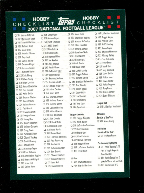 A0847- 2007 Topps Fußball # S 221-440+CL + Rookies -du Pick- 15 + Gratis US - Bild 348 von 351