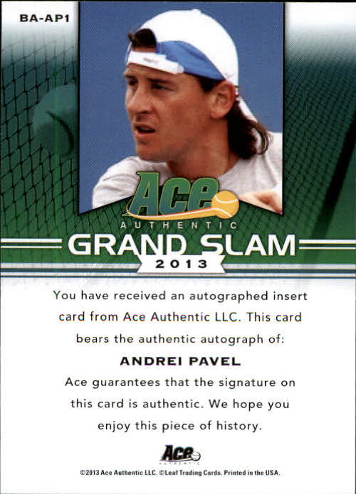 2013 Ace Authentic Grand Slam #BAAP1 Andrei Pavel back image
