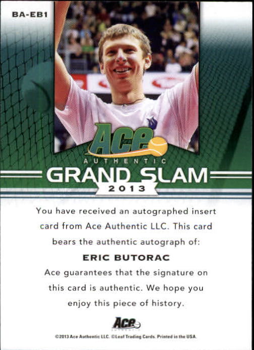 2013 Ace Authentic Grand Slam Brown #BAEB1 Eric Butorac back image