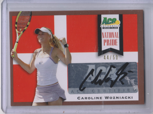 2013 Ace Authentic Grand Slam National Pride Autographs Brown #NPCW1 Caroline Wozniacki
