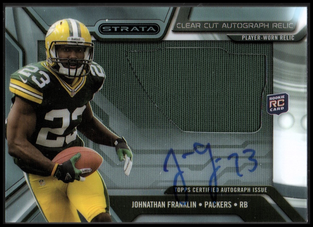 2013 Topps Strata Clear Cut Rookie Relic Autographs #CCARJF Johnathan Franklin