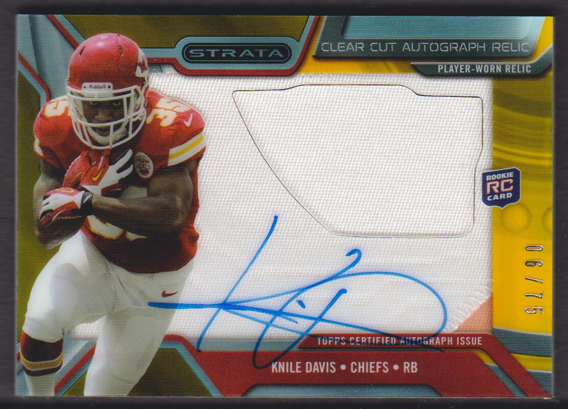 2013 Topps Strata Clear Cut Rookie Relic Autographs Gold #CCARKD Knile Davis