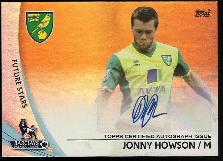 2013-14 Topps English Premier League Gold Star Players Autographs Orange #SPJHO Jonny Howson