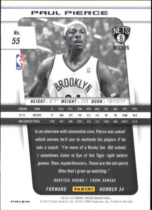 2013-14 Panini Prizm Prizms Red White and Blue Mosaic #55 Paul Pierce